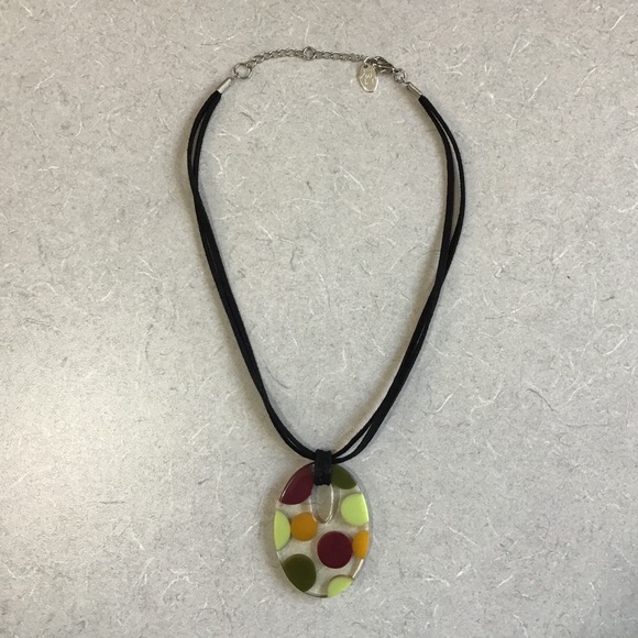 2/$25 Caracol Necklace with Polka Dot Resin Pendant - Picture 11 of 15